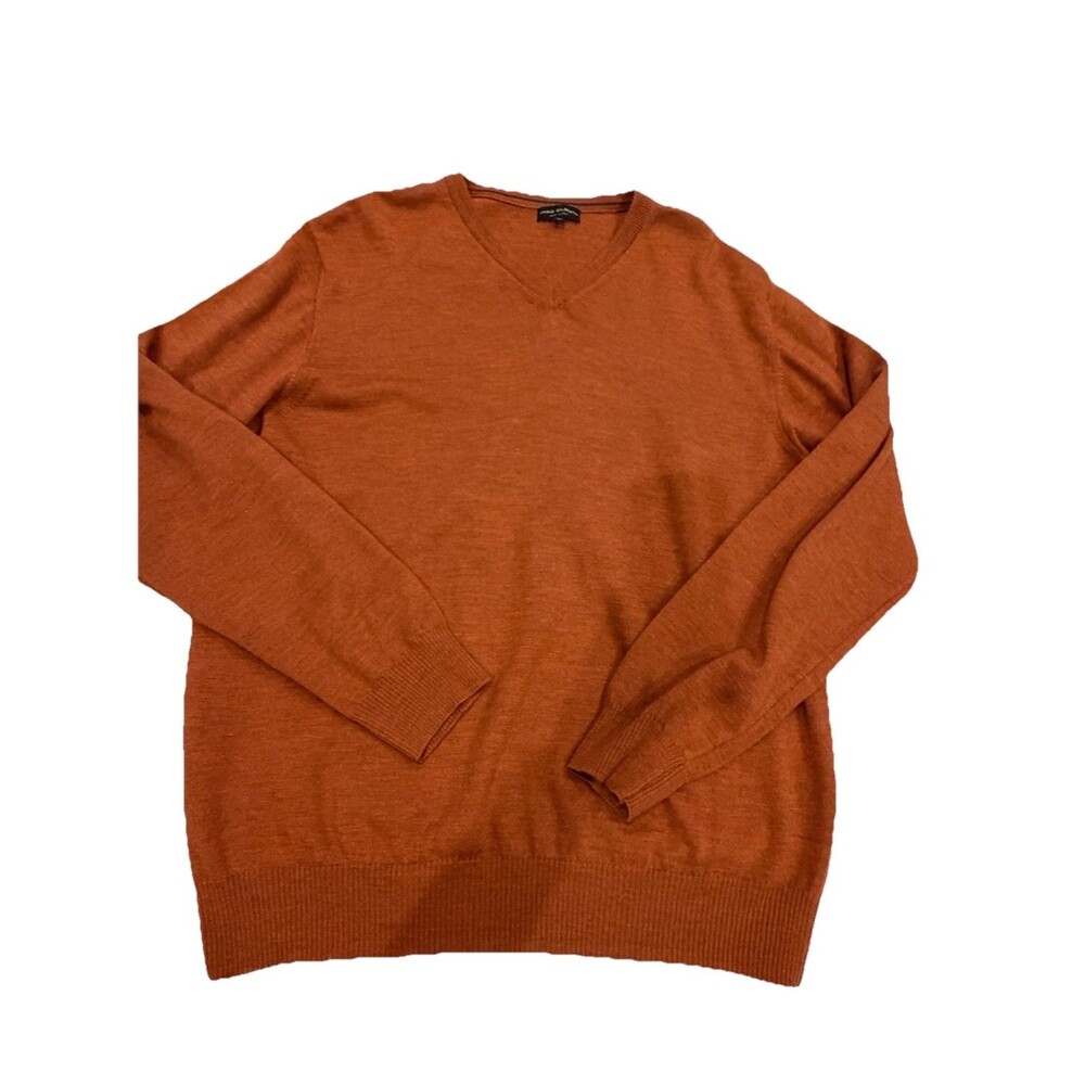 VTG 90s Mario Gilbert Merino Wool Red Sweater Adult Mens XL Italy V-neck